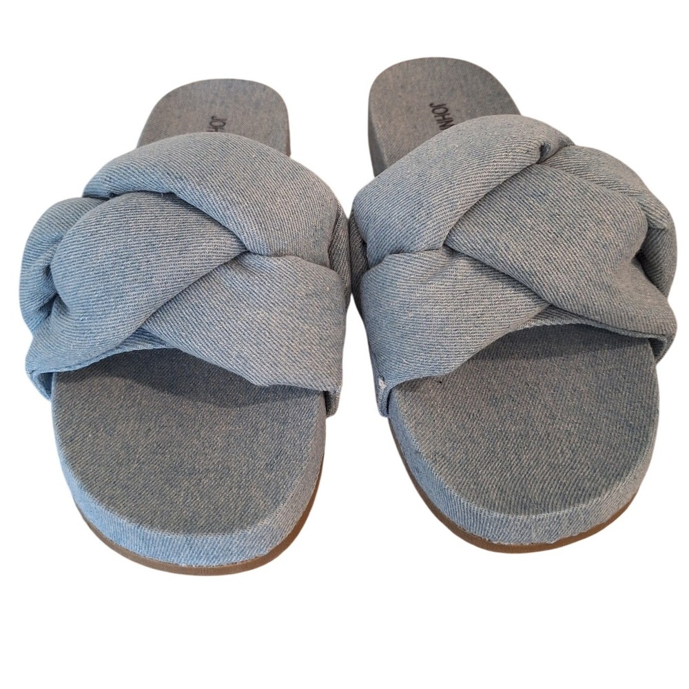 Johnny Was Ojai Sandal Size 10 Women's Blue Denim Slide Sandal